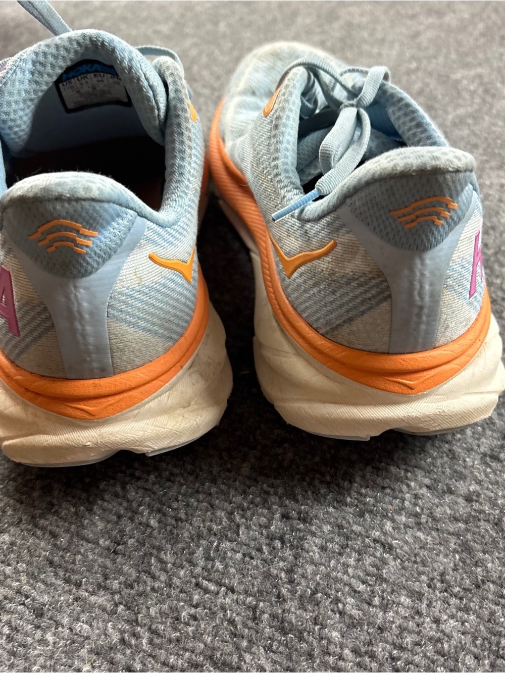 HOKA Women’s Clifton 9 Running Shoes Blue/Orange size: 11 - Picture 7 of 10